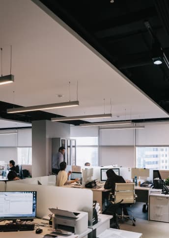 Office workspace with team